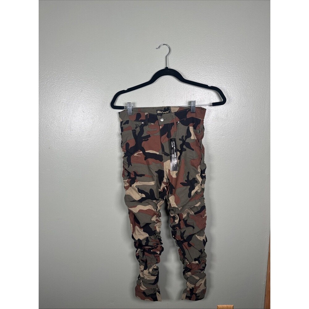 Like An Angel Ruched Scrunched Lightweight Camo Skinny Pants Size M - NWT